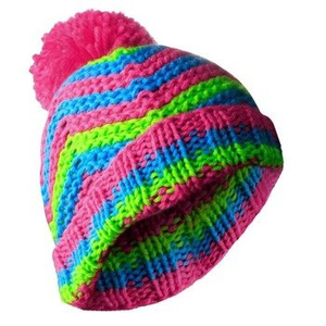 czapka zimowa MASTERDIS - BEANIE ZIG ZAG magenta/lime