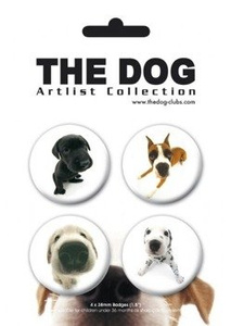 zestaw 4 przypinek THE DOG