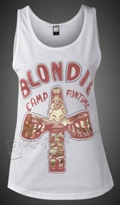 bluzka damska  BLONDIE - CAMP FUN TIME, na ramiączkach  WHITE
