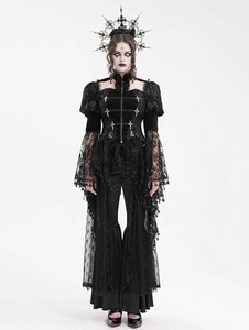 bluzka damska DEVIL FASHION - BLACK VINTAGE GOTHIC