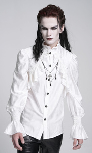 koszula męska DEVIL FASHION - WHITE GOTHIC VINTAGE