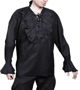 koszula GOTYCKA czarna, z żabotem