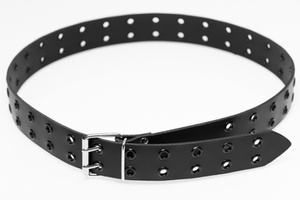 pas z OCZKAMI 2-RZĘDOWY skóra naturalna