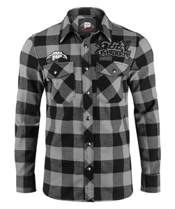 koszula OZZY CHECKSHIRT LONGSLEEVE black/charcoal