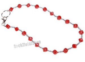 łańcuch do kluczy/portfela KOSTKI CZERWONE