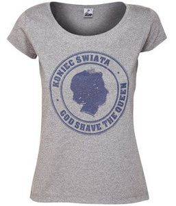 bluzka damska KONIEC ŚWIATA - GOD SHAVE THE QUEEN grey