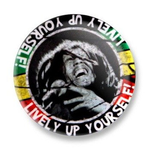 przypinka BOB MARLEY - LIVELY UP YOURSELF! Ø25mm