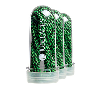 sznurowadła TUBELACES - BLACK/NEON GREEN (150 cm)