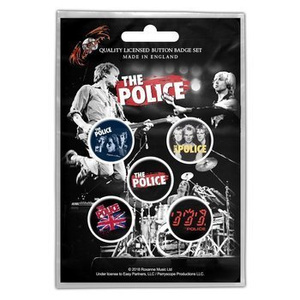 zestaw 5 szt. przypinek THE POLICE - VARIOUS