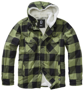 kurtka/koszula LUMBERJACKET HOODED black/oliv