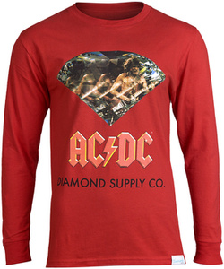 longsleeve AC/DC - DIAMOND SUPPLY C.O. RED