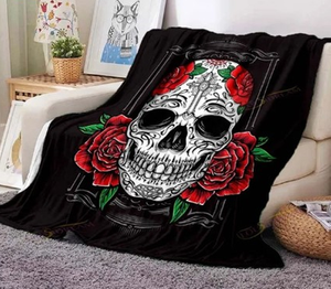 narzuta/koc SKULL & FLOWERS