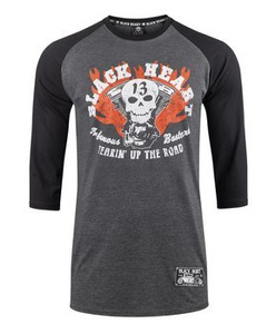 longsleeve BLACK HEART - FLATHEAD, rękaw 3/4