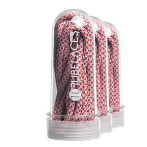 sznurowadła TUBELACES - GREY/RED (130 cm)