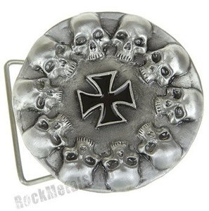 klamra do pasa KRZYŻ + CZASZKI