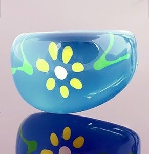 pierścień FLORAL niebieski