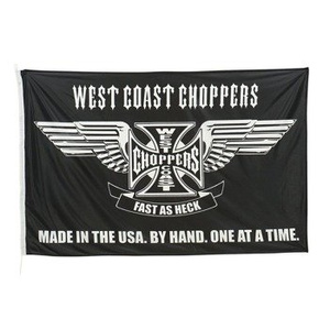 flaga WEST COAST CHOPPERS - FAST AS HECK (100cm x150cm) black
