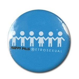 przypinka HAPPY PILLS - RETROSEXUAL blue
