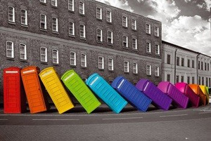 plakat LONDON - PHONEBOXES FALLING
