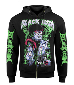 bluza BLACK ICON - SCOOBY czarna, rozpinana z kapturem (HZICON008BLK)