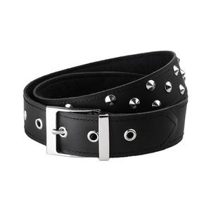 pasek z CONE STUD 3-rzędowy, skóra naturalna