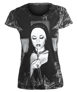 bluzka damska AMENOMEN - SMOKING NUN (OMEN078DA ALLPRINT WHITE)