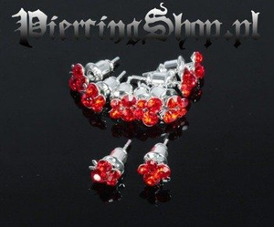 kolczyk LISTEK czerwony