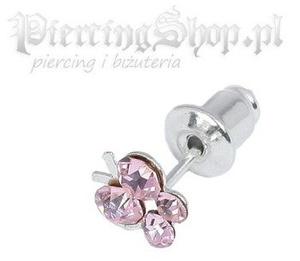 kolczyk LISTEK różowy