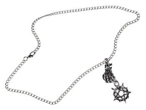 wisior + łańcuch SKELETON HAND & PENTAGRAM