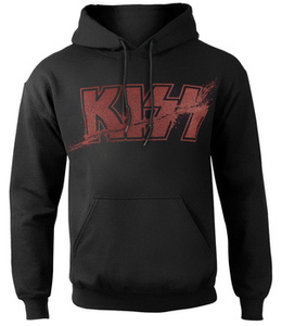bluza KISS - SLASHED LOGO, kangurka z kapturem