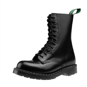 glany SOLOVAIR - 11 EYE DERBY BOOT (BLACK HI-SHINE) S11-981-BK-G