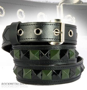 pasek z ćwiekami PYRAMID 1-RZĄD, skóra ekologiczna