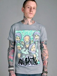 koszulka DISTURBIA - BAD VIBRATIONS (LIGHT GREY)