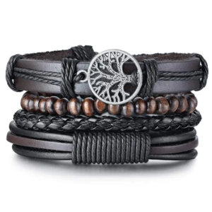 bransoletka BOHO - TREE OF LIFE, zestaw 4 bransoletek