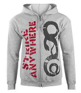 bluza rozpinana z kaptuerem STRIKE ANYWHERE - SNAKE szara