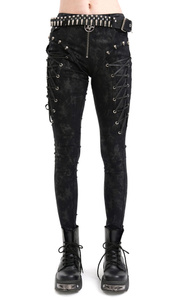 spodnie damskie DEVIL FASHION - BLACK GOTHIC PUNK SKULL