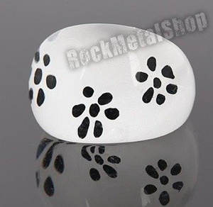 pierścień FLORAL biały