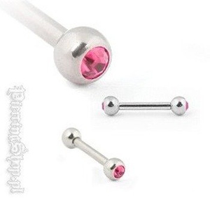 TYTANOWY BARBELL SZTANGA dwa oczka kolor różowy [TMBLDJ]