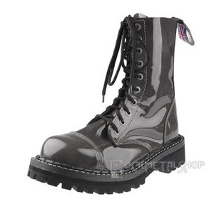 glany damskie STEADY'S - 10 dziurek, antracytowe / LAKIER (STE/10)