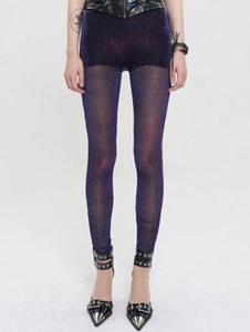legginsy DEVIL FASHION - PURPLE GOTHIC
