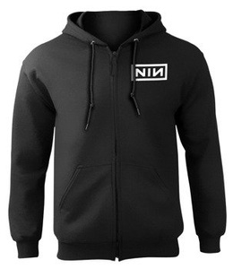 bluza NINE INCH NAILS - CLASSIC WHITE LOGO, rozpinana z kapturem