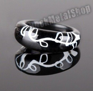 pierścień FLORAL czarny