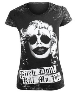 bluzka damska AMENOMEN - BITCH DON'T KILL MY VIBE (OMEN063DA ALLPRINT WHITE)