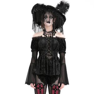 bluzka damska DEVIL FASHION - BLACK GOTHIC VINTAGE SEXY