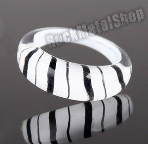 pierścień STRIPES biały