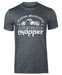 koszulka AMERICAN CHOPPER - WASHED LOGO ciemnoszary melanż