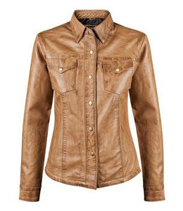 kurtka skórzana damska UNIK - BROWN