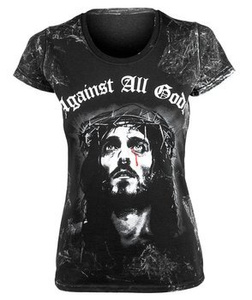 bluzka damska AMENOMEN - AGAINST ALL GODS (OMEN040DA ALLPRINT WHITE)
