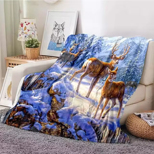 narzuta/koc DEERS IN WINTER