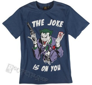 koszulka BATMAN - JOKE IS ON YOU niebieska